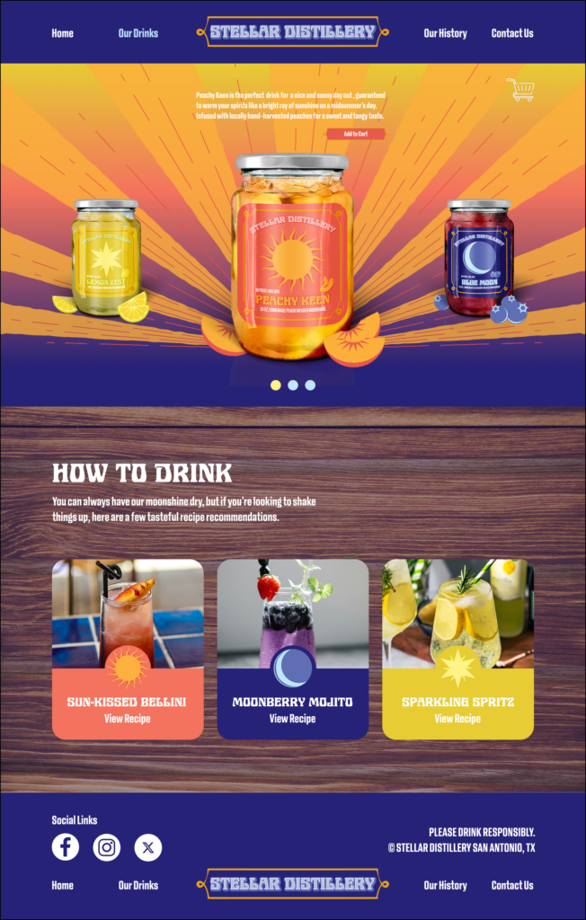 our drinks page prototype