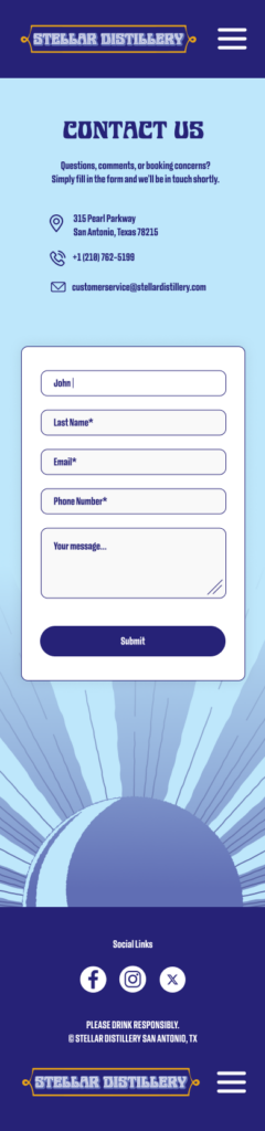 contact page prototype mobile